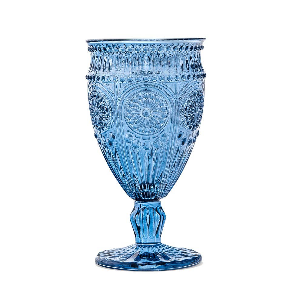 Romantic Pressed Glasses Vintage Blue