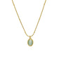 Oval Green Cat's Eye Necklace