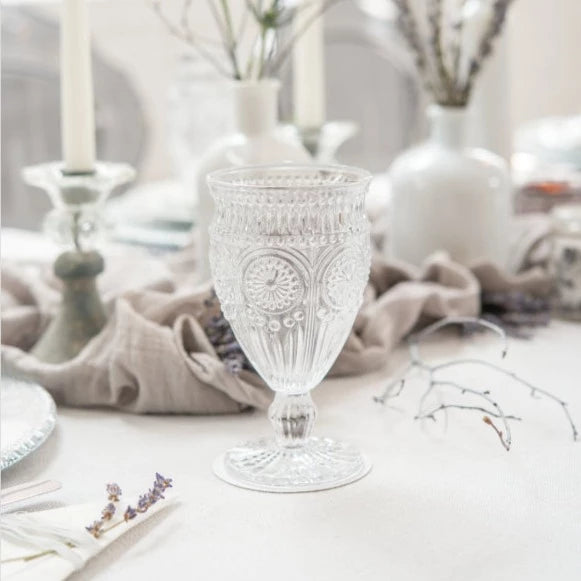 Romantic Pressed Glasses Clear