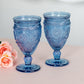 Romantic Pressed Glasses Vintage Blue